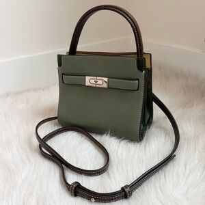 Tory Burch lee radziwill petite 3 way leather and suede bag